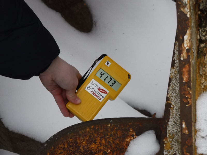 Chernobyl Radiation Reading at the Abandoned Crane Claw